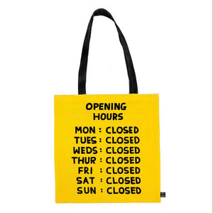 David Shrigley Opening Hours Tote Bag