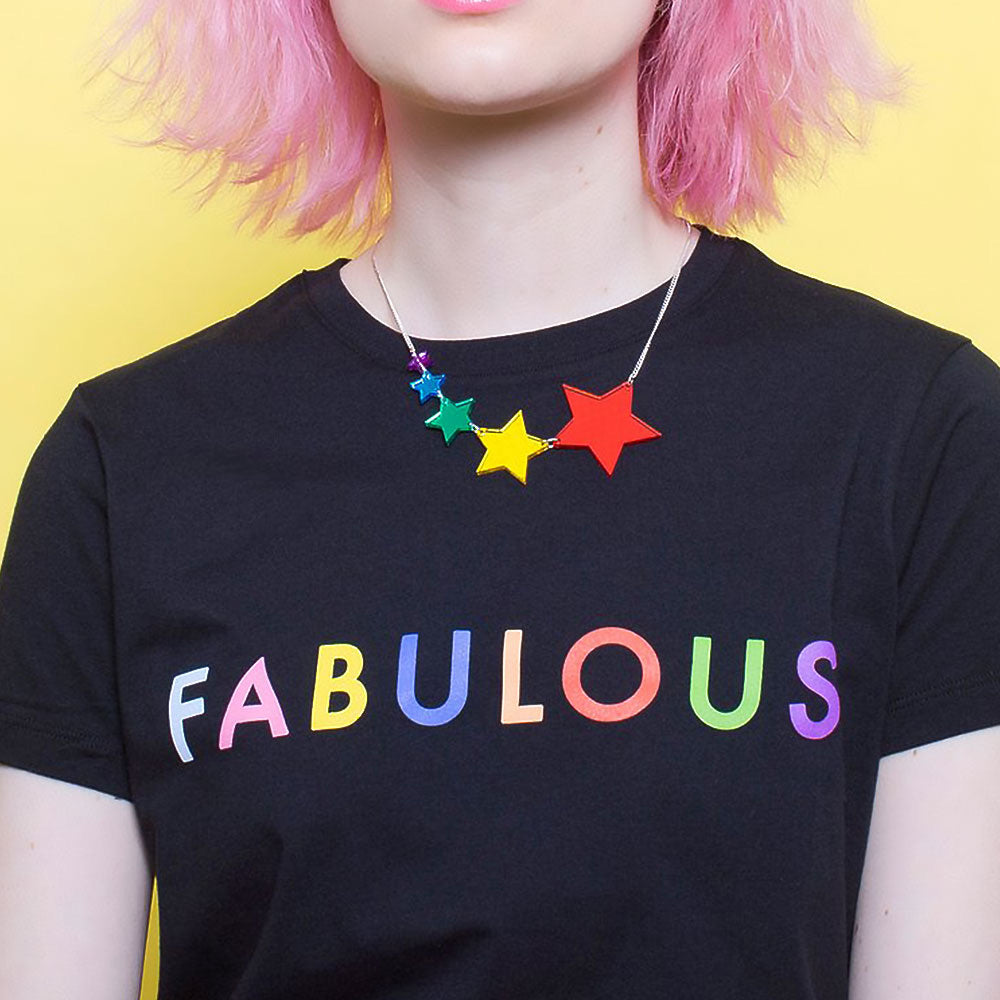 Tatty Devine Rainbow Mirror Shooting Star Necklace -