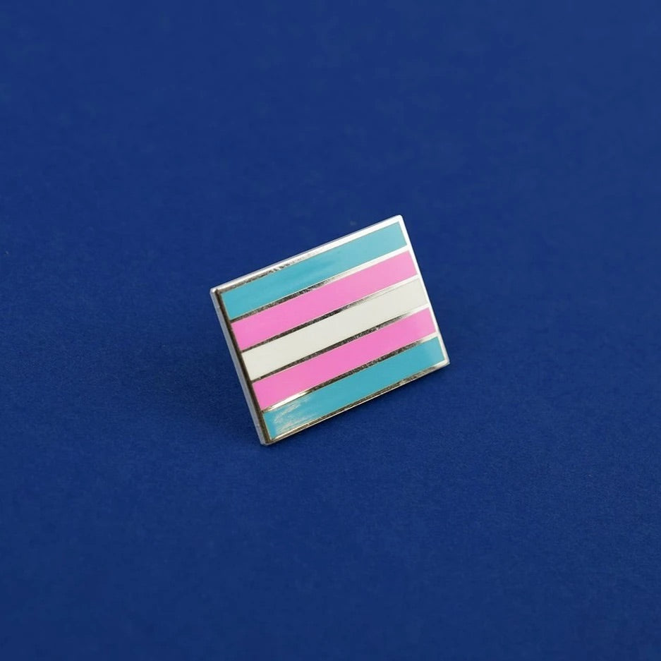 Trans Flag Enamel Pin