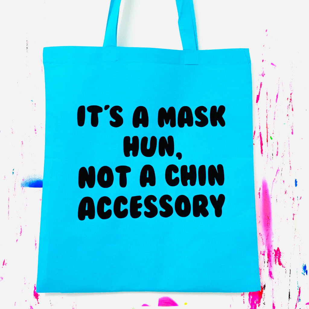 IT’S A MASK HUN Tote Bag - Blue