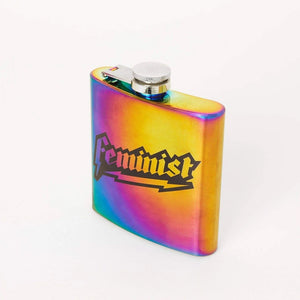 SALE - Feminist Iridescent Hip Flask