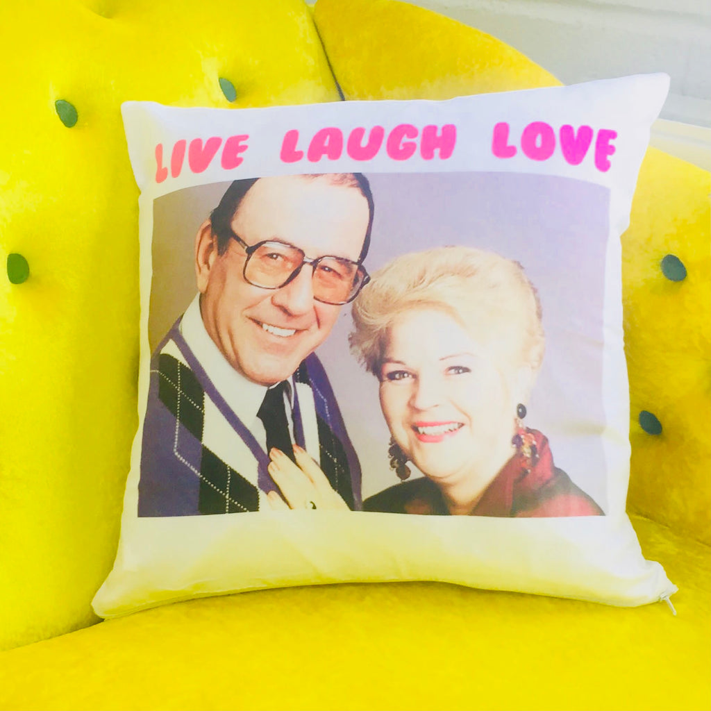 Pat and Frank Live Laugh Love Cushion Cover