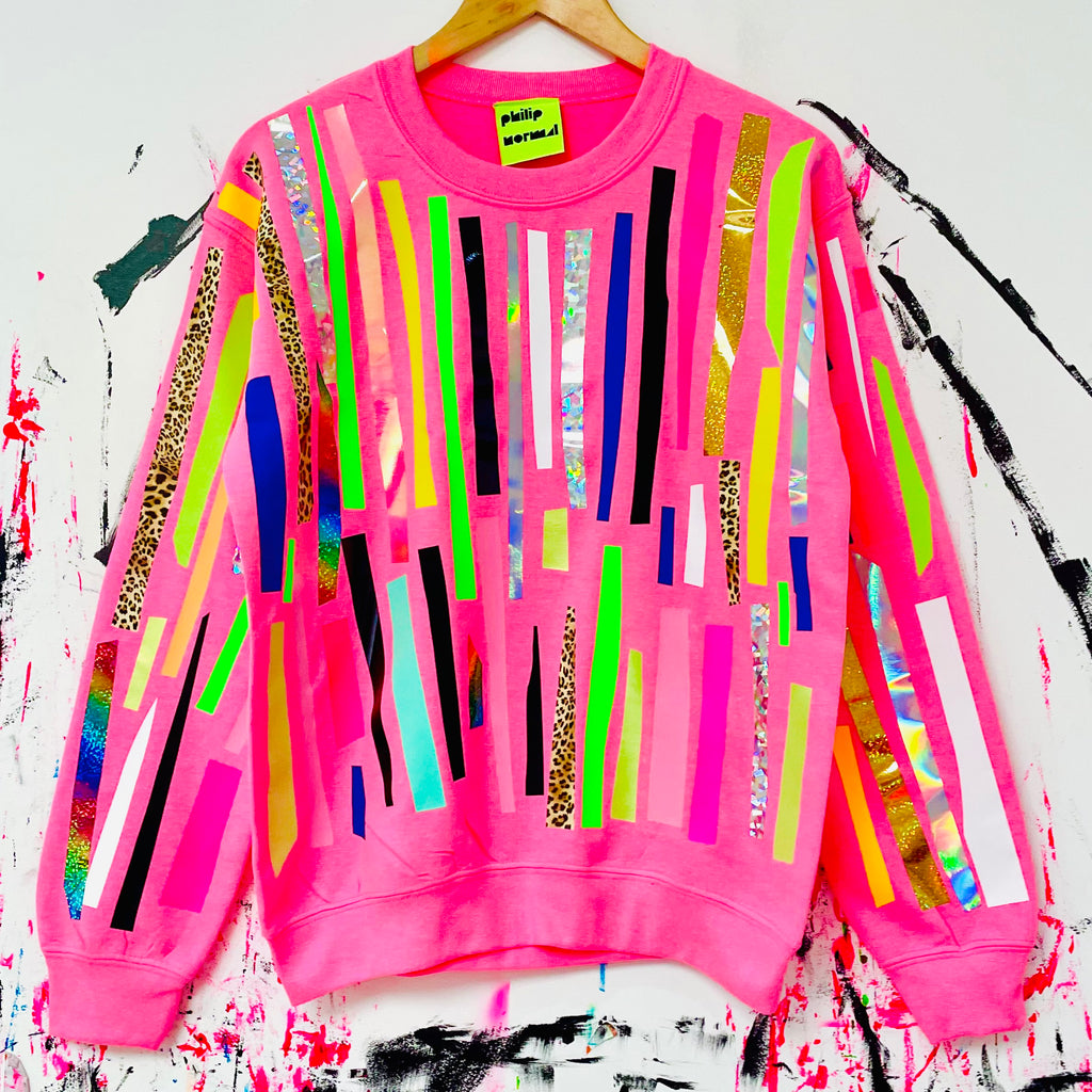 One off Offcuts Sweatshirt - neon pink