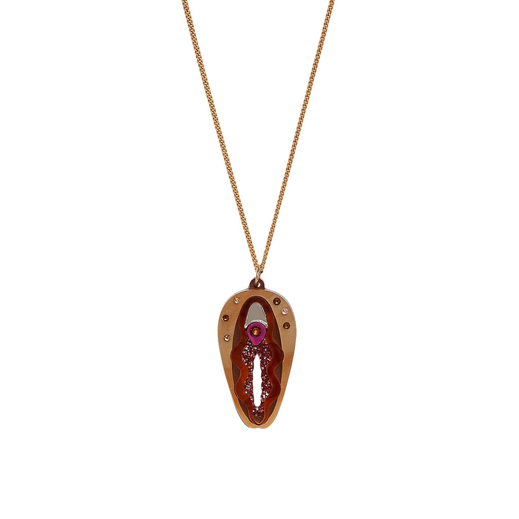 SALE - Viva La Vulva Necklace - Brown - Tatty Devine